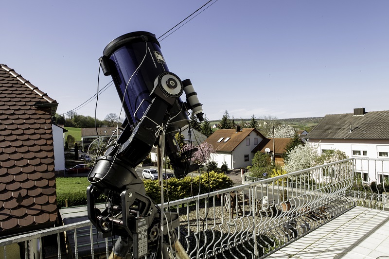 The real star, the workhorse of clear nights, a Meade LX200 12in. telescope with an attached SBIG ST-10XME CCD camera.